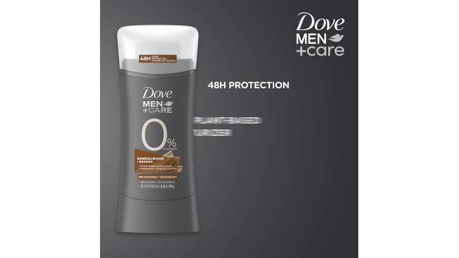 Dove Men+Care 0% Aluminum Deodorant Stick Sandalwood &#38; Orange - 2.6oz, 2 of 8, play video