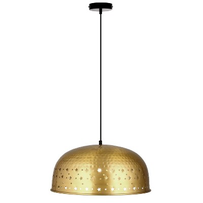 Stevie 17.75" Gold Star Cutout Dome Pendant Light