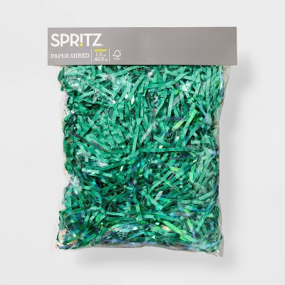 Festive Green Color Tissue Paper Shred, 18 oz. Bag