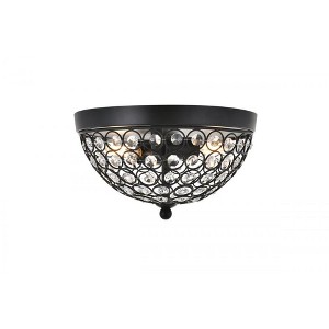 Elegant Lighting Taye 2 light Matte Black Flush Mount - 1 of 4