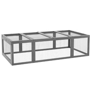 PawHut Large Wooden Rabbit Hutch Bunny Hutch Small Animal Habitat Enclosure Outdoor Run and Lockable Doors - 1 of 4