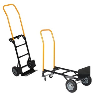 Dolly Cart with Wheels,Capacity Dolly with Wheels,2-in-1 Foldable Hand Truck with 4 Non-Flat Wheels | for Moving, Warehouse, Office, Grocery - 1 of 4