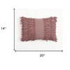 HomeRoots 14" X 20" Mauve Handmade Indoor Outdoor Throw Pillow Cover With Tassels - 3 of 4