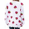 Women's Plus Size Strawberry Print Cardigan Knit Long Sleeve Loose Open Front Sweater Outerwear - 4 of 4