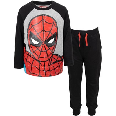 Marvel Avengers Spider-Man Little Boys Jogger Pants & Raglan T-Shirt Set 6