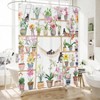 Bohemian Flower Bathroom Curtain, 72x72, Colorful Boho Floral Print, Bright Polyester Fabric for Decoration - 2 of 4