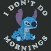 Women's Lilo & Stitch I Don't Do Mornings Distressed Maternity T-Shirt - image 2 of 3