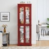 NicBex 70.08 Inch Kitchen Pantry Storage Cabinet with 4 Glass Doors and Light for Dining Room,Bathroom,Kitchen - 2 of 4