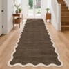 Washable Rug Modern Scalloped Rug Non Slip, Neutral Indoor Carpet - 4 of 4