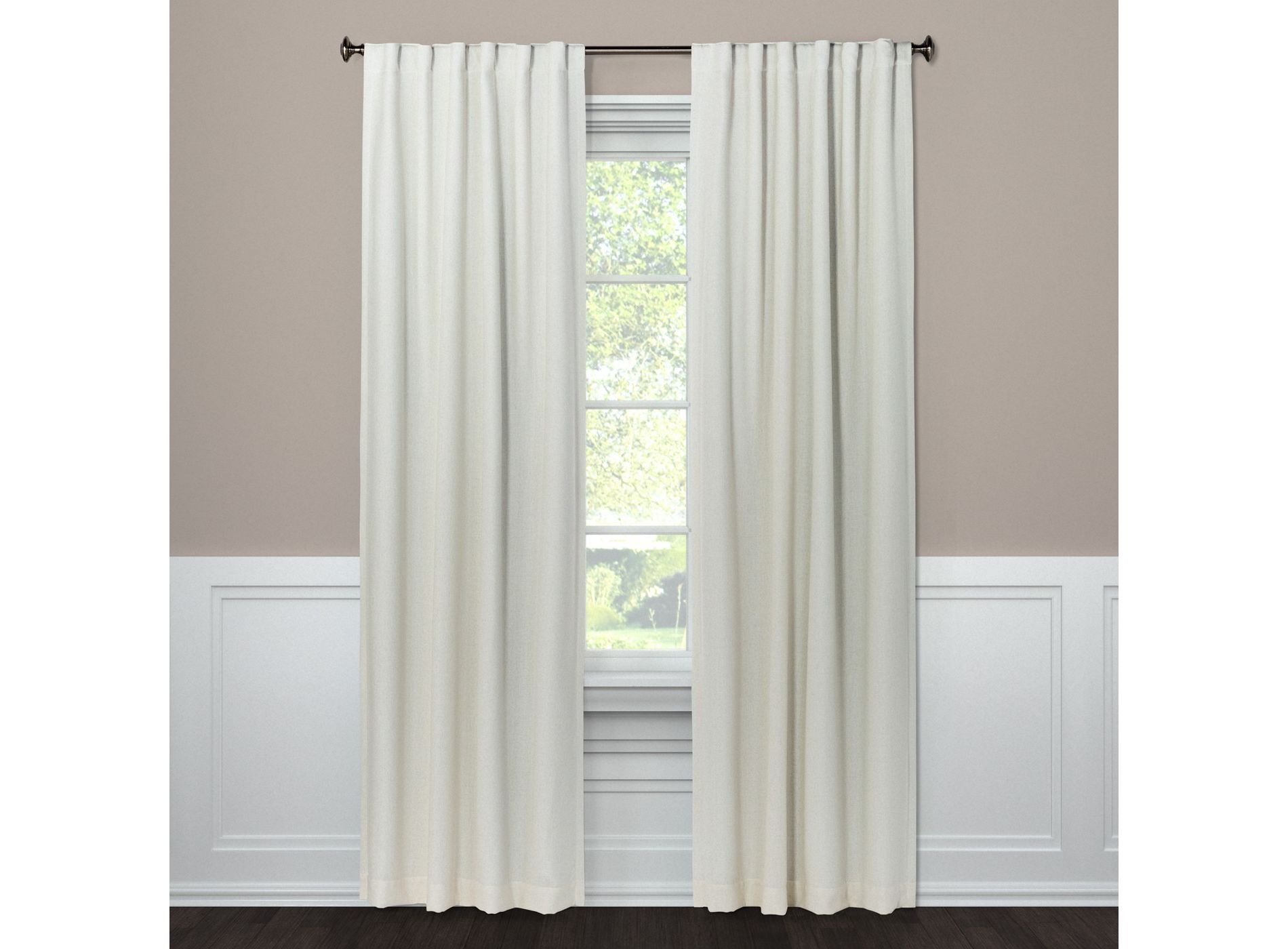50"x84" Blackout Aruba Window Curtain Panel Sour Cream - Threshold™: Recycled Polyester, Solid Drapes, Indoor Use