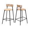 EHMKNP Bar Stools with Back Paper Rope Barstools with Footrest for Kitchen Island & Dining Room(Set of 2) - 3 of 4
