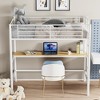 VECELO Twin Metal Loft Bed with Desk Black/White Bunk Bed - 4 of 4