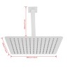 Kumasinova 8" Square Rain Shower Head,Utra Thin 304 Stainless Steel Wall/Ceiling-Mounted Showerhead with Self-Clean Nozzles - 3 of 4