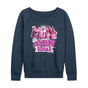 Women's - Disney - The Eek Squad Lightweight French Terry Wide Neck Long Sleeve Shirt - 1 of 4