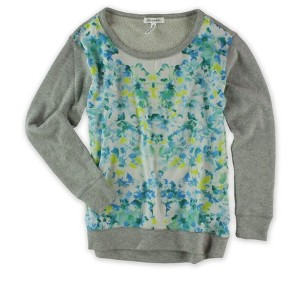 Aeropostale Womens Floral Silk Front Embellished T-Shirt - 1 of 1