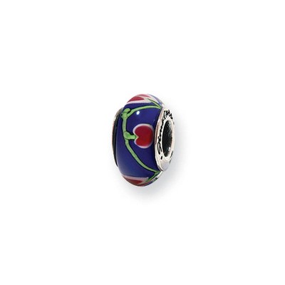Black Bow Jewelry Blue & Red Glass Sterling Silver Bead Charm