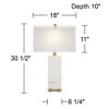 Possini Euro Design Jules Modern Table Lamp 30 1/2" Tall White Faux Marble Rectangular Double Shade for Bedroom Living Room Bedside Nightstand Office - 4 of 4