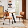 JIONJOY Mid Century Modern Faux Leather Upholstery Dining Chair with Metal Legs Set of 2 - 3 of 4
