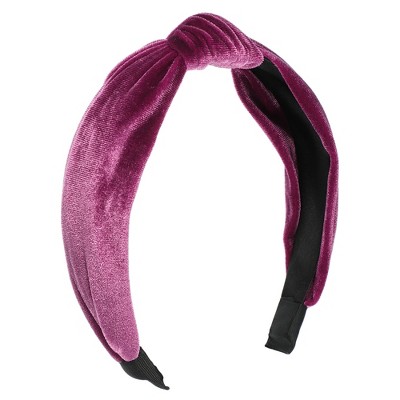 Unique Bargains Women's Velvet Knotted Headbands 1.2" Wide