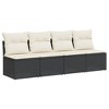 vidaXL Garden Sofa Black PE rattan  UV-resistant materials - 2 of 4