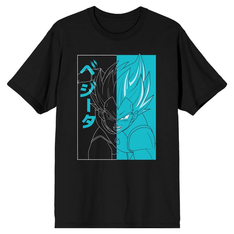 Dragon Ball Z Super Two-Toned Anime Men's Black T-Shirt, 1 of 4