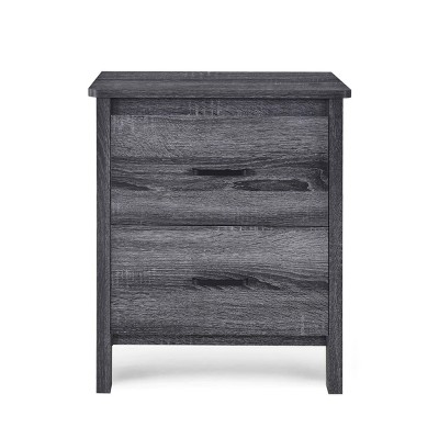 GlasFlength Nightstands Modern Toolless Assembly Bedside Table with Two Drawers Simple Design for Bedroom Storage, Gray, 19.15"*15.75"*23.25"