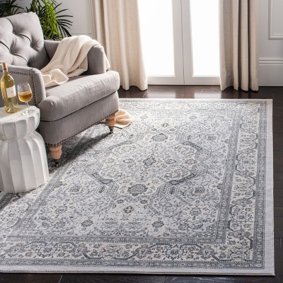 Isabella Cream and Light Grey Synthetic Hand-knotted Area Rug