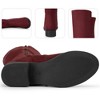 Perphy Women's Round Toe Zipper Block Heels Knee High Boots - 3 of 4