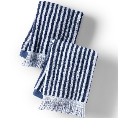 Lands' End Cotton Yarn-dyed Stripe Bath Towel Set
