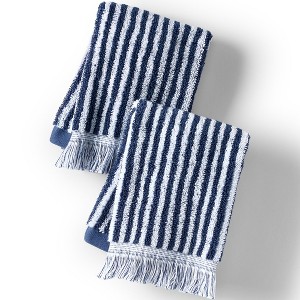 Lands' End Cotton Yarn-dyed Stripe Bath Towel Set - 1 of 4