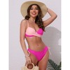 INSPIRE CHIC Women's Front Cross Contrast Color Bikini Sets, Strappy Top Tie Size Triangle Bottoms Swimwear Bathing Suits 1 Set - 4 of 4