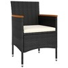 vidaXL 5 Piece Lounge Set - Black Poly Rattan - Outdoor Patio/Deck/Balcony Furniture - Acacia Wood Table - Padded Seats/Cushions - 4 of 4