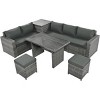 6-Piece All-Weather PE Rattan Patio Conversation Set With Adjustable Seat,Storage Box,Removable Covers And Tempered Glass Top Table -Maison Boucle - 2 of 4