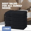 Wealuxe Premium Bath Towels Set of 4 - 100% Ring Spun Cotton 650GSM, Extra Absorbent, Soft Towels for Bathroom, Shower, Hotel, Spa - 27x54" - 3 of 4