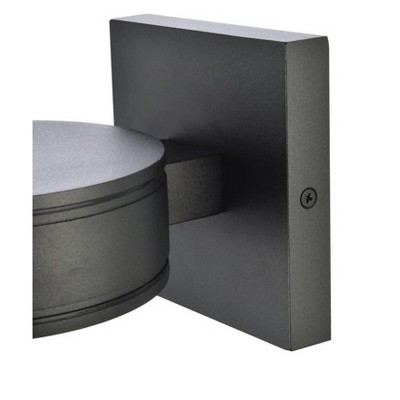 Black Aluminum and Iron Dimmable LED Outdoor Wall Sconce