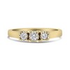 14K Yellow Gold Plated Silver 1/4 Cttw Diamond 3 Stone Illusion Plate Ring - 2 of 4