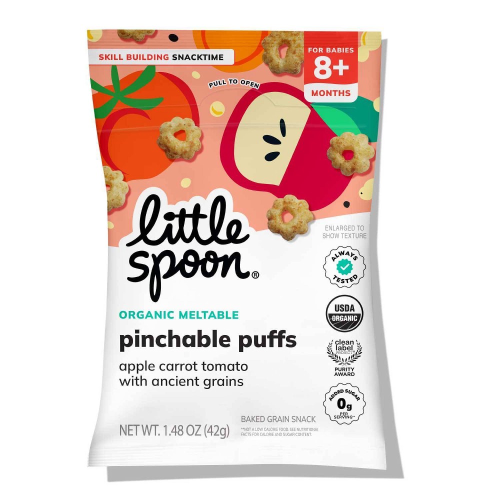 Little Spoon Organic Apple Carrot Tomato Squash Baby Pinchable Puff - 1.48oz