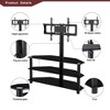 MAYEERTY 35.4" Black Multi-Function TV Stand - Height Adjustable, Swivel, 3-Tier - 3 of 4