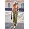 Clearlove Women Casual Straight Pants High Waist Cargo Trousers with Pocket - 4 of 4