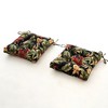 ARTPLANT Outdoor Seat Cushion Pads,Set of 2,19"x19"x4",Square Tufted Outdoor Wicker Dining Chair Cushions for Patio Furniture with Ties,Floral - 2 of 3