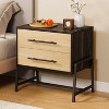 Nasitip Farmhouse Nightstand with 2-Drawers & Metal Legs, Rustic Storage Cabinet for Bedroom, Living Room - 2 of 4