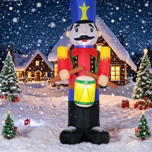 SEVOBAL Inflatable Holiday Decorations Christmas Inflatables Outdoor Decorations Nutcracker Soldier Inflatable Christmas Decor, Red, 48"*33.8"*96.5" - 1 of 4