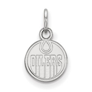 Black Bow Jewelry Sterling Silver Edmonton Oilers NHL Extra Small Pendant - 1 of 3