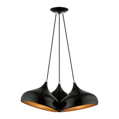 Livex Lighting Amador 3 - Light Pendant in  Shiny Black