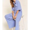 Women's Basic Collar Shirt Wide Leg Jumpsuit - JADE BY JANE - 4 of 4