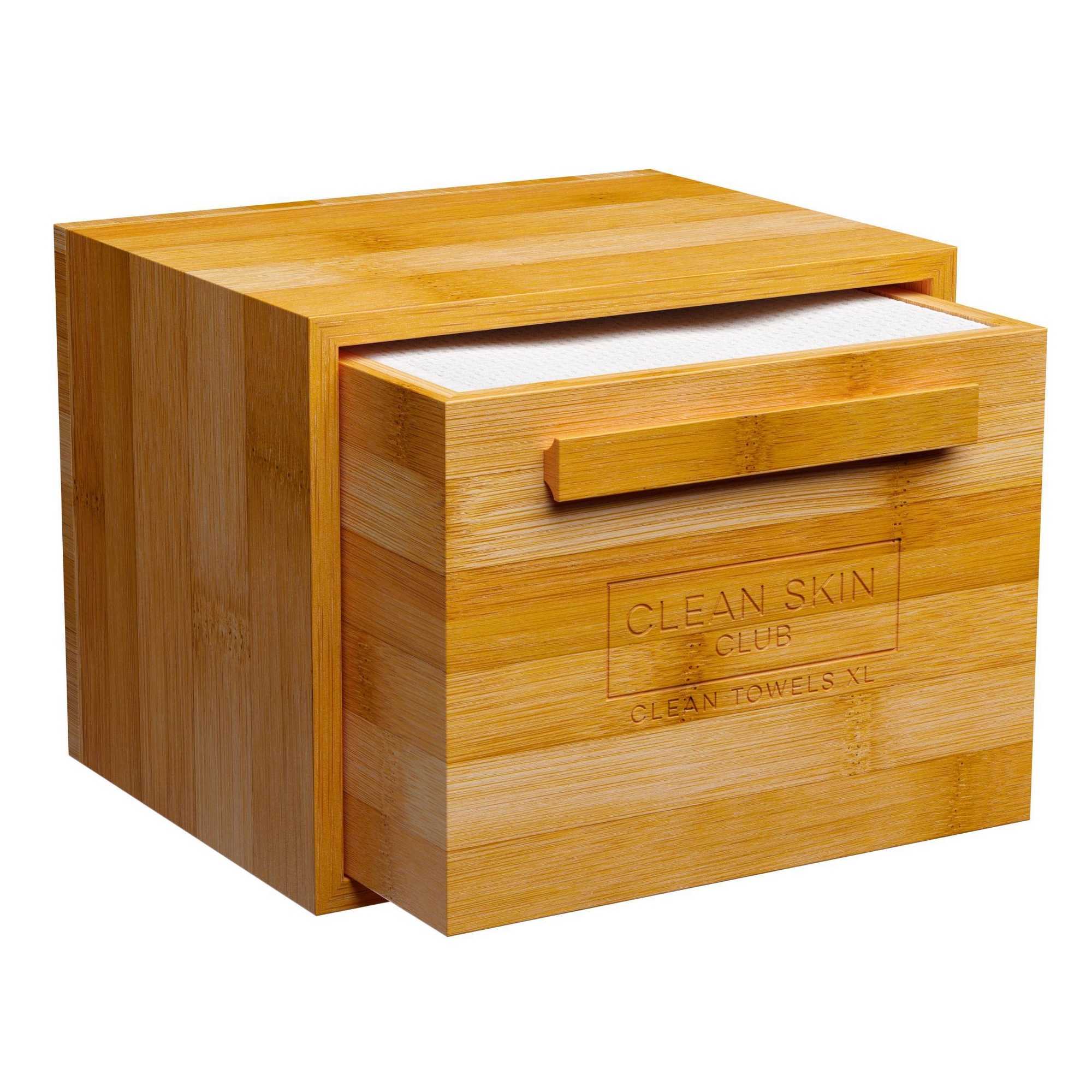 Clean Skin Club Clean Towels XL Original + Bamboo Container - Drawer - 50ct