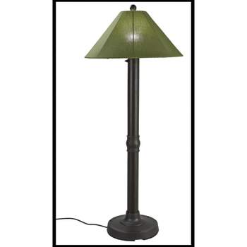 Patio Living Concepts Catalina Floor Lamp 65687 with 3 bronze body and spectrum cilantro Sunbrella shade fabric