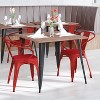 Flash Furniture Luna Commercial Grade Metal Indoor-Outdoor Stack Chair with Arms, All-Weather Polystyrene Seat and Vertical Slat Back - 2 of 4