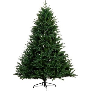 HomeStock  6ft PreLit Full Classic Fir Artificial Christmas Tree with 300 Warm Clear lights with Ornament, Decorative X-Mas Tree - 1 of 4