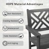 ORRD Set of 2 HDPE Outdoor Dining Chairs, Weather-Resistant Patio & Garden Chairs, Grey Porch Chairs - 3 of 4